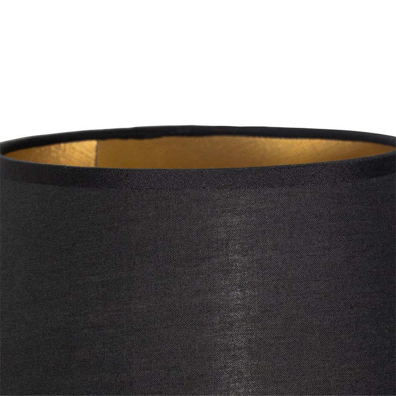 Moderne Wandleuchte Schwarz inkl. Schirm mit goldener Innenseite - Pluk