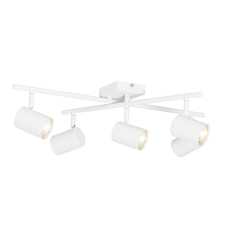 Plafón moderno blanco 5 luces regulables cuadrado - Jeana