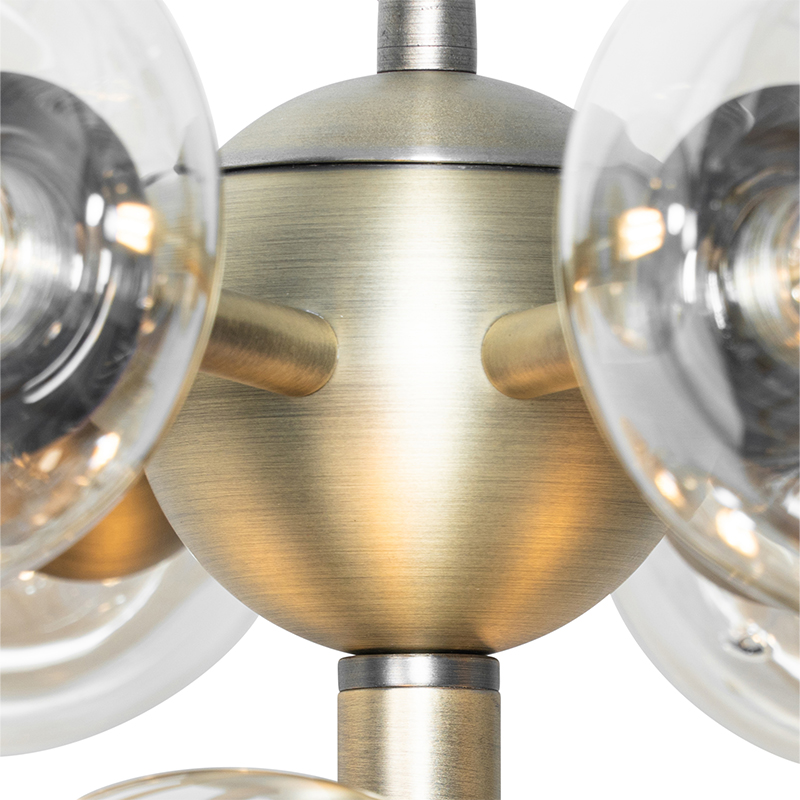 Lámpara colgante de bronce con cristal ámbar de 13 luces - Bianca