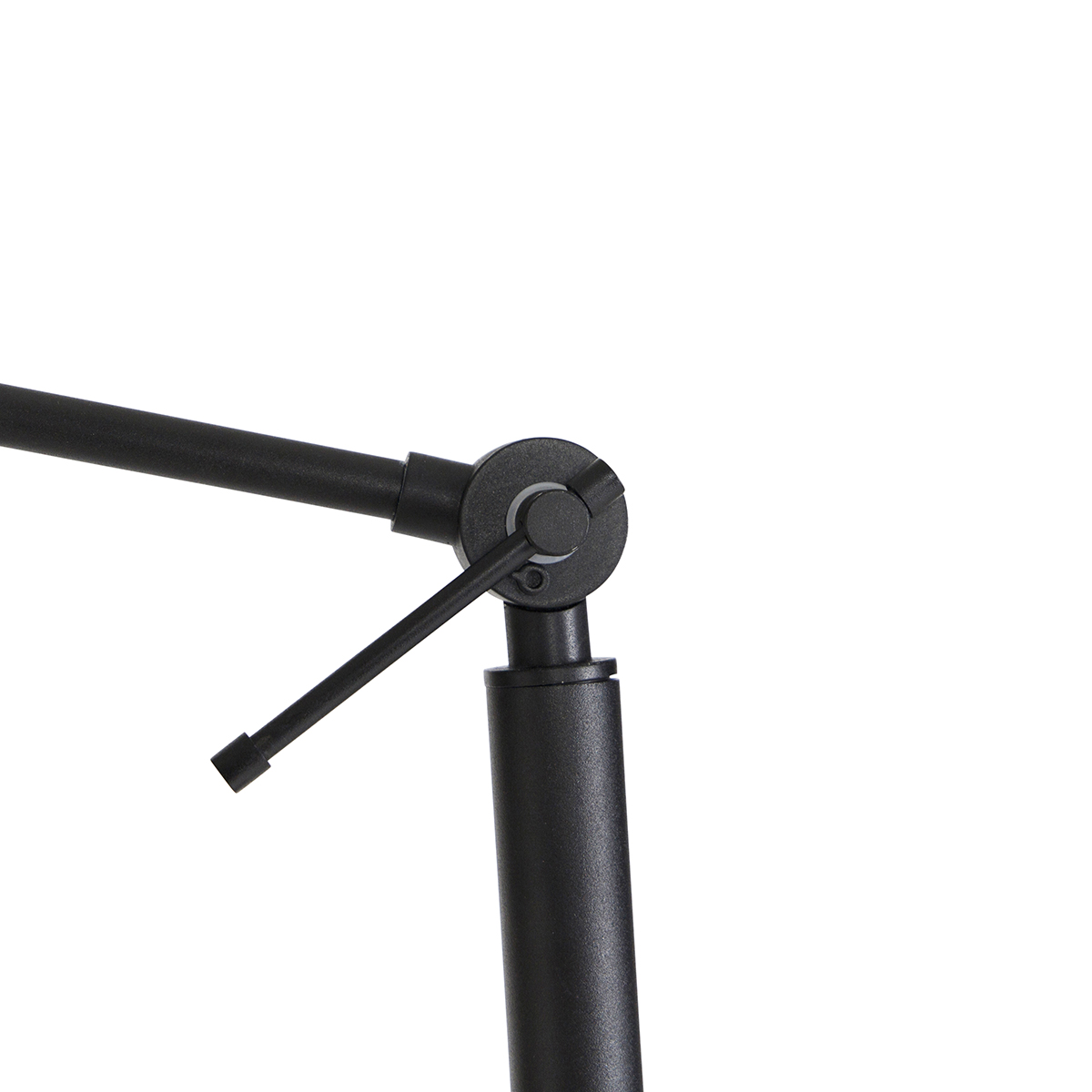 Floor Lamp Black with Light Brown Lampshade 50 cm Adjustable - Editor