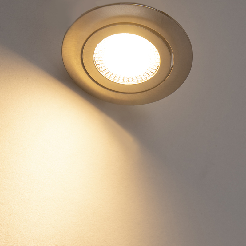 5er Set moderne Einbaustrahler Stahl inkl. LED 3-stufig dimmbar - Mio