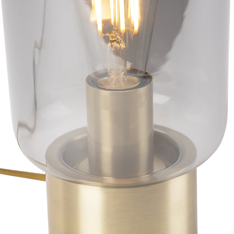 Lampe de table design en laiton avec verre fumé - Bliss Cute