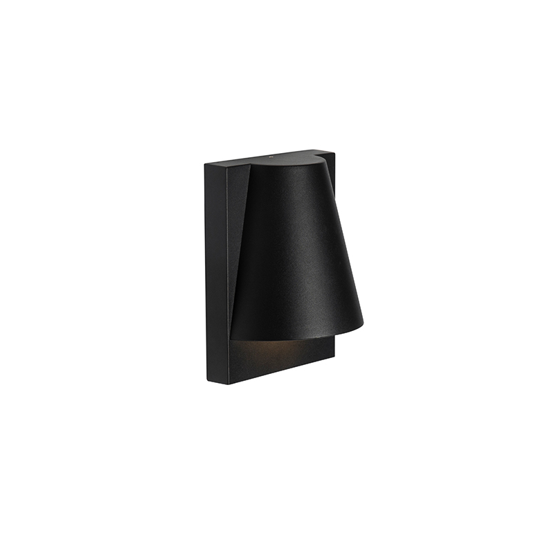 Aplique de pared exterior negro IP44 con sensor crepuscular - Femke