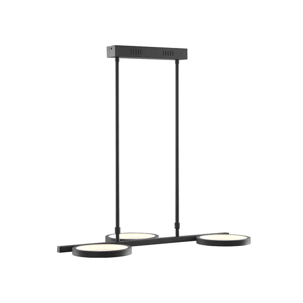 Lámpara colgante moderna negra con LED regulable en 3 pasos 3 luces - Vivé