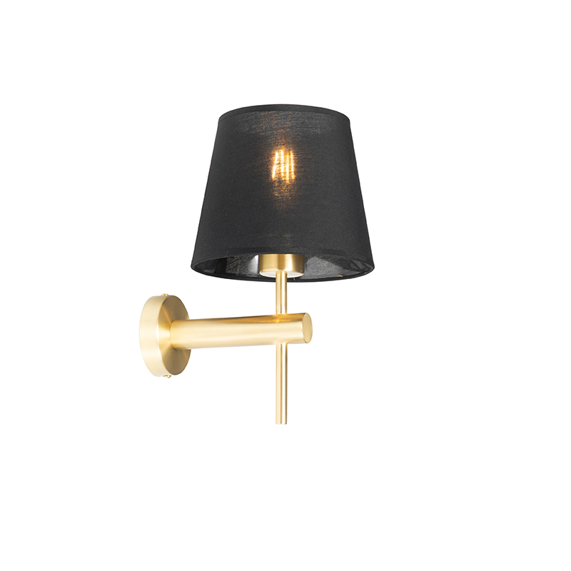 Moderne Wandleuchte schwarz mit Gold - Pluk