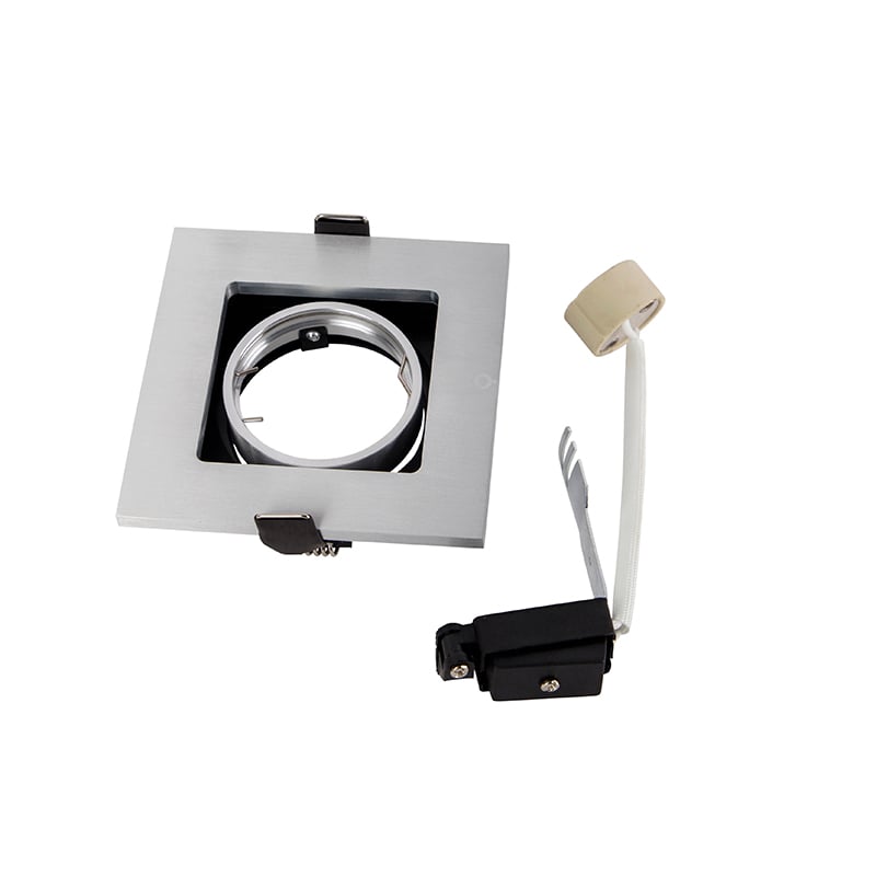 Set of 10 recessed spotlights aluminum - Qure