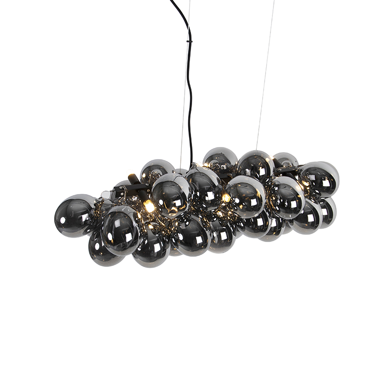 Smart Pendant Lamp Black with Smoke Glass 8-Lights Incl. 8 Wifi G9 - Uvas