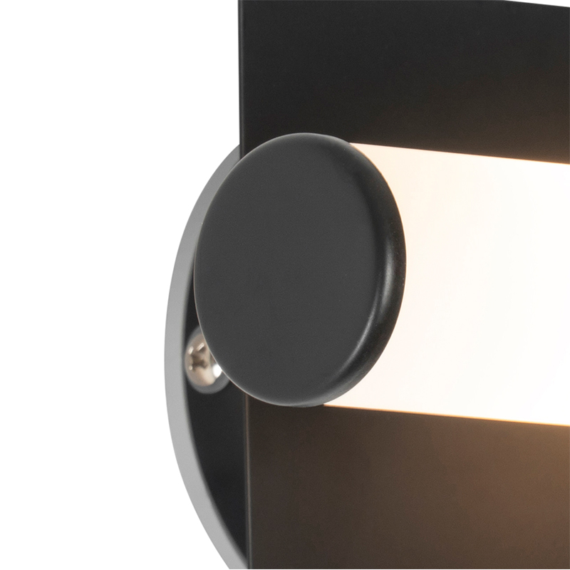 Applique murale de salle de bain moderne noire IP44 2 lumières - Bath