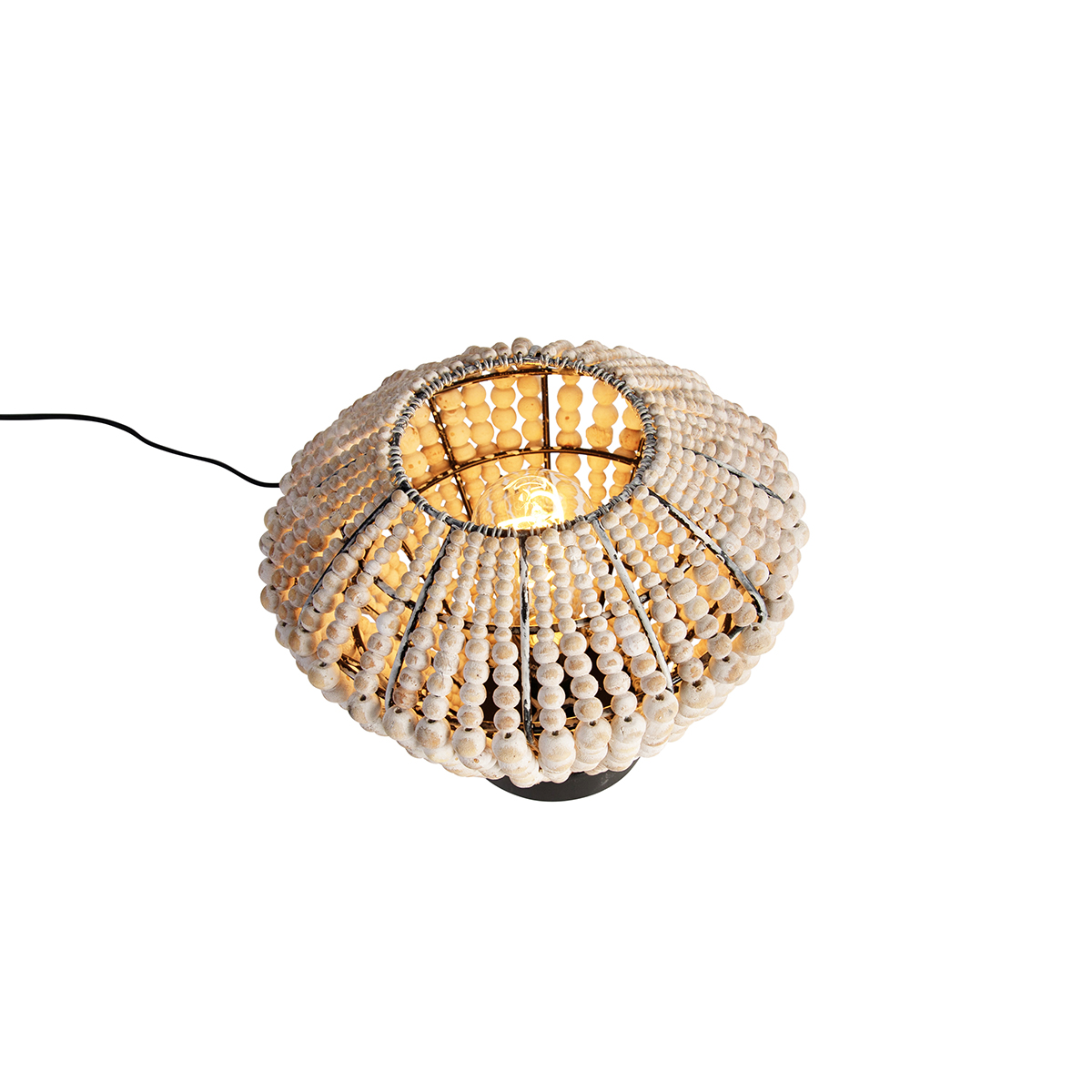 Oriental Table Lamp Beige with Beads - Moti