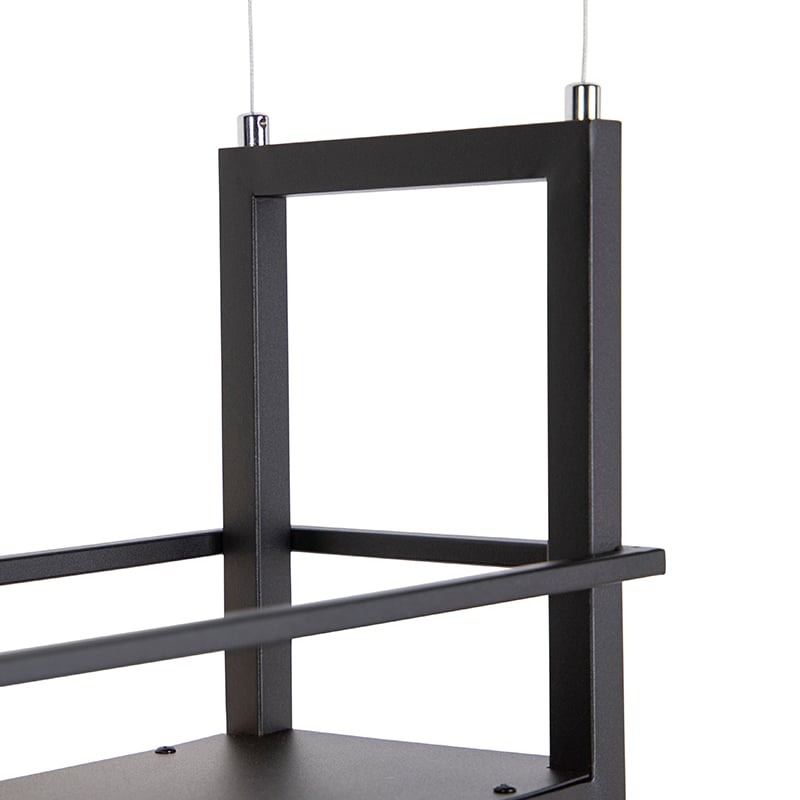 Lámpara colgante negra con estante 4 luces - Cage Rack