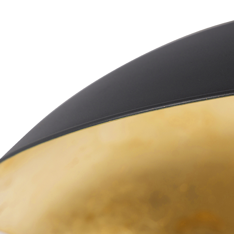 Plafón vintage negro con dorado 60 cm - Emilienne