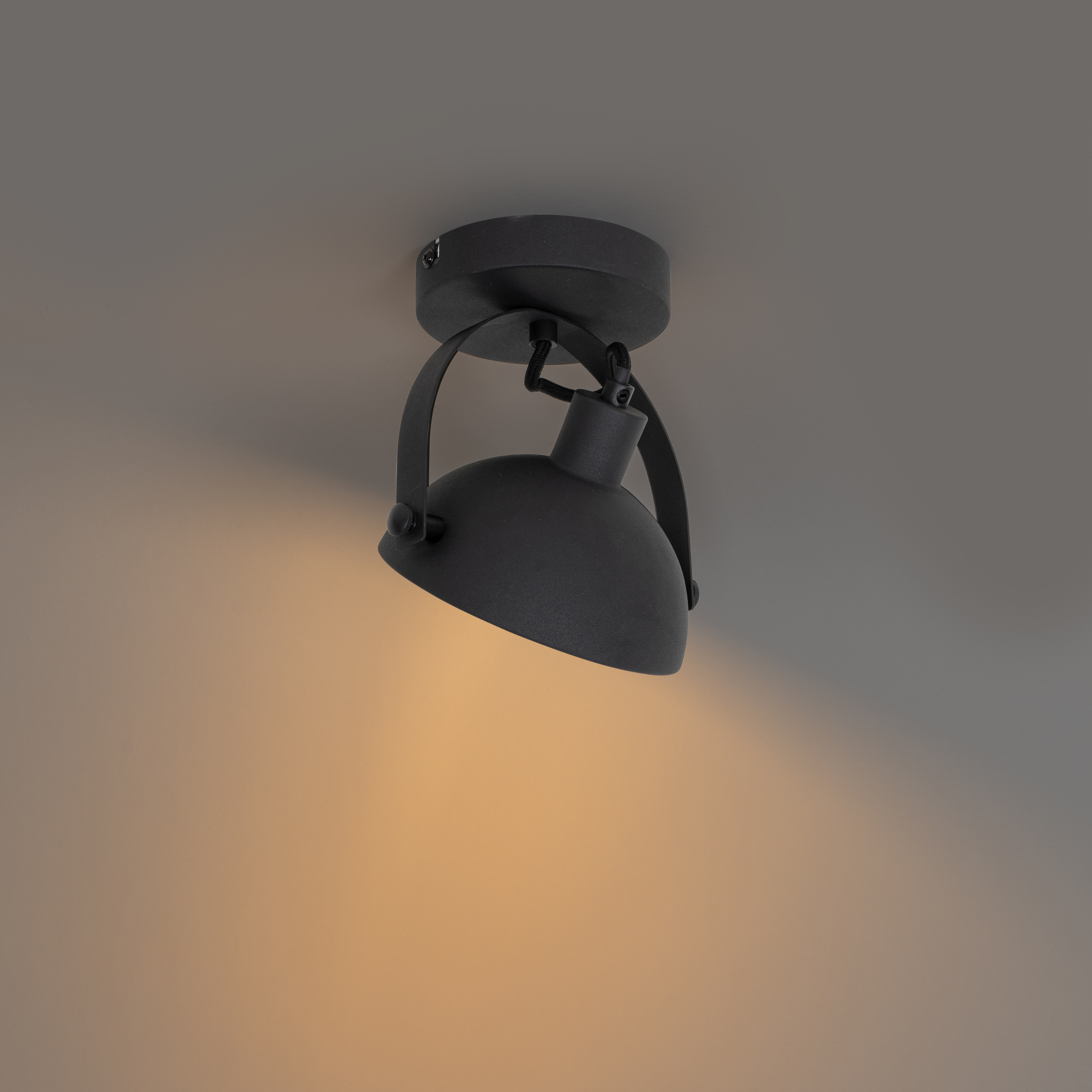 Industrial Ceiling Spot Black with Gold 15 cm Adjustable - Magnax