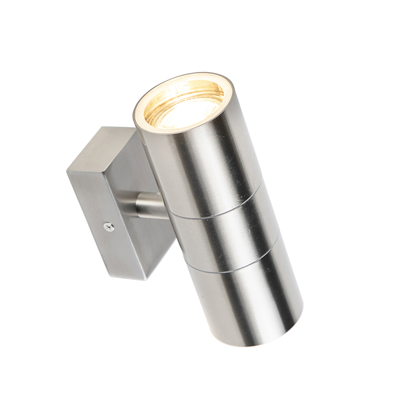 Lampada da parete per esterni in acciaio 2 luci IP44 - Duo