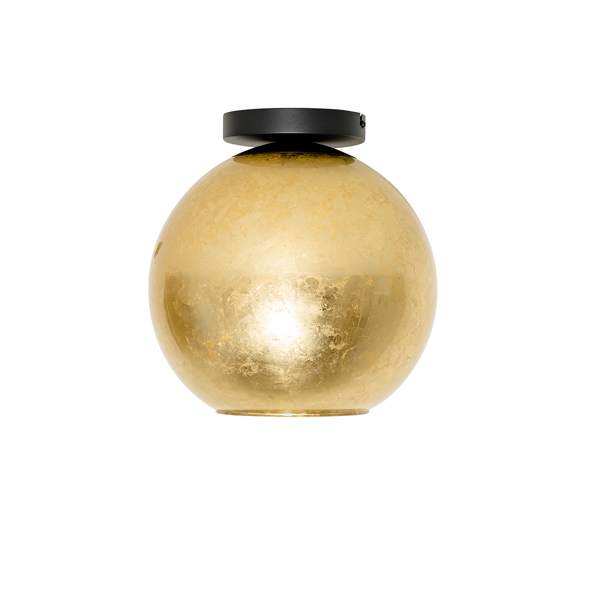 Plafón de diseño negro con cristal dorado - Bert