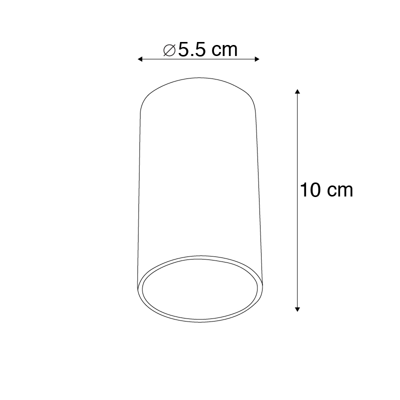 Foco moderno inteligente negro con WiFi GU10 - Tuba