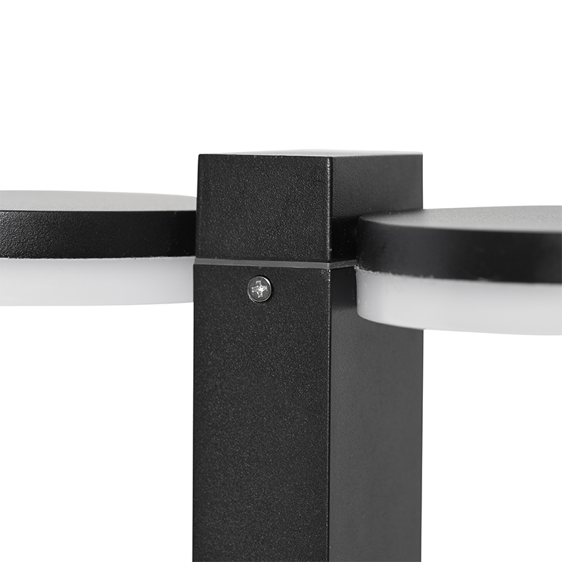 Lampada da esterno in piedi nera 80 cm con LED a 2 luci IP44 - Esmee