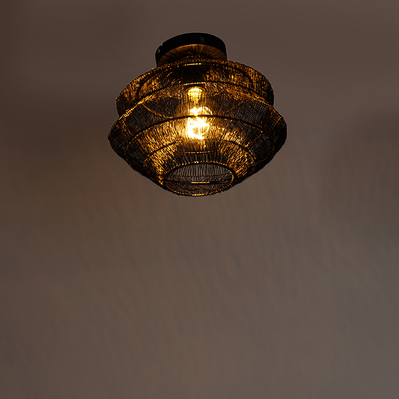 QAZQA - Oriental Oriental Ceiling Light Black With Gold 25cm - View #6