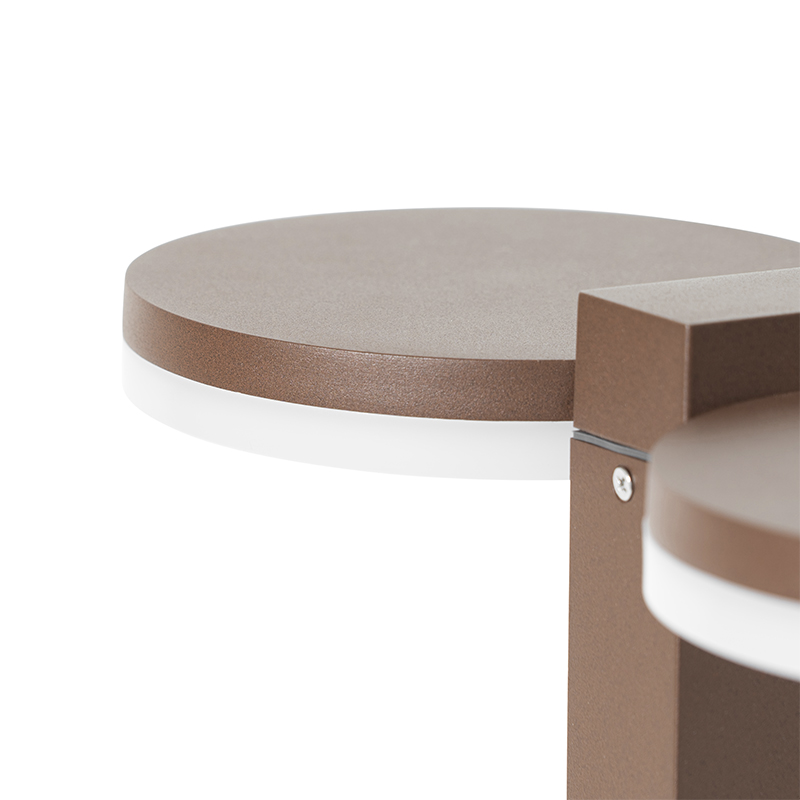 Lampe d'extérieur sur pied brun rouille 50 cm avec LED 2 lumières IP44 - Esmee