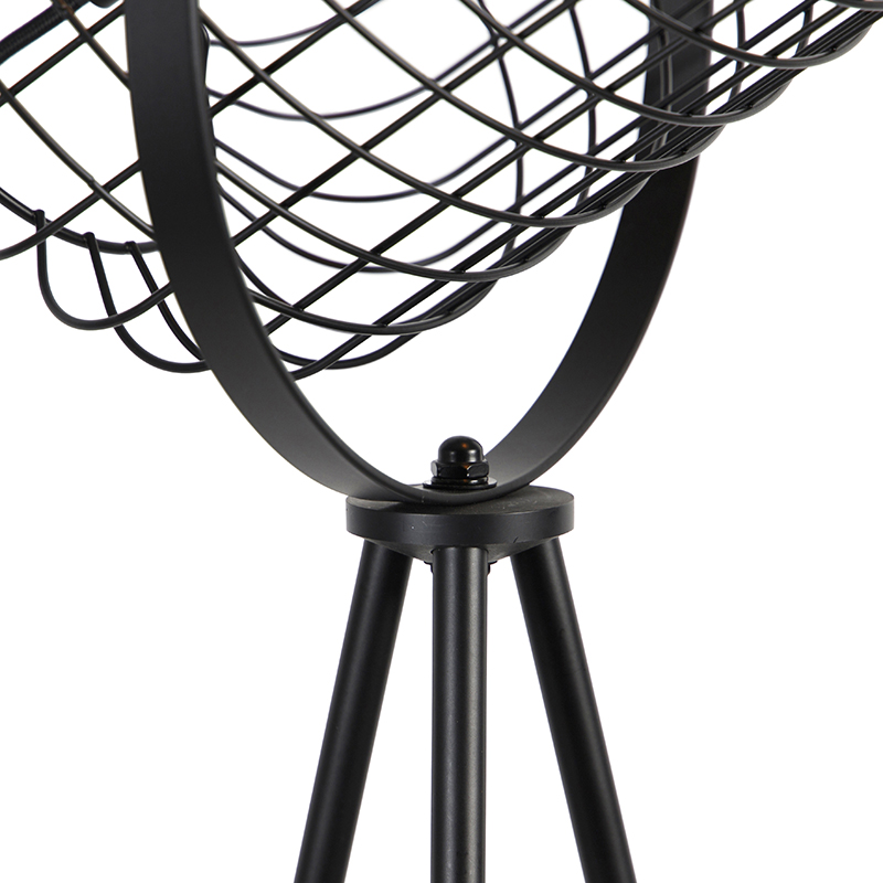 Lampadaire industriel trépied en acier noir - Bliss Vefa