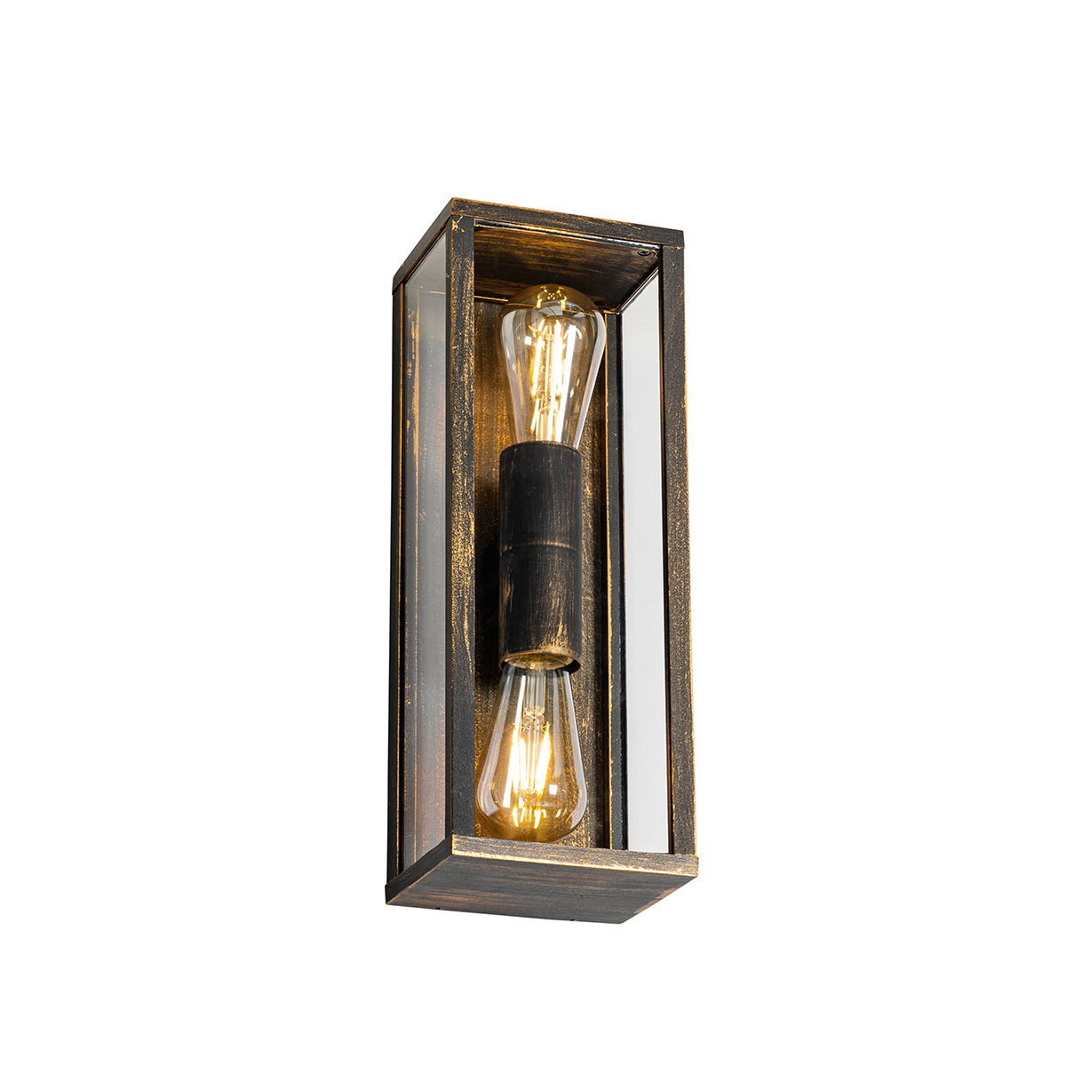 Applique da parete vintage oro antico 38 cm 2 luci IP44 - Charlois