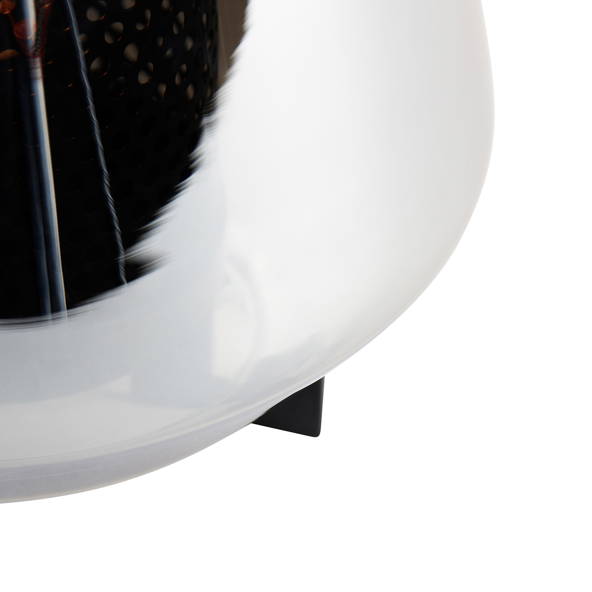 Lampada da tavolo Art Déco nera con vetro fumé 23 cm - Kevin
