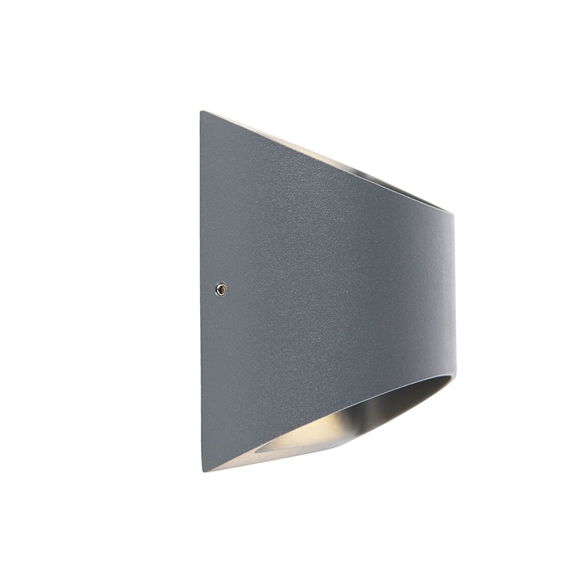 Applique murale d'extérieur moderne gris foncé avec LED 2 lumières IP54 - Mal