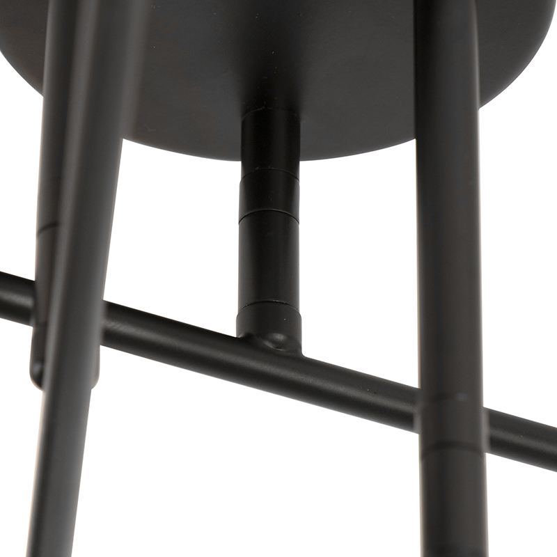 Plafoniera industriale nera con oro 6 luci - Sydney