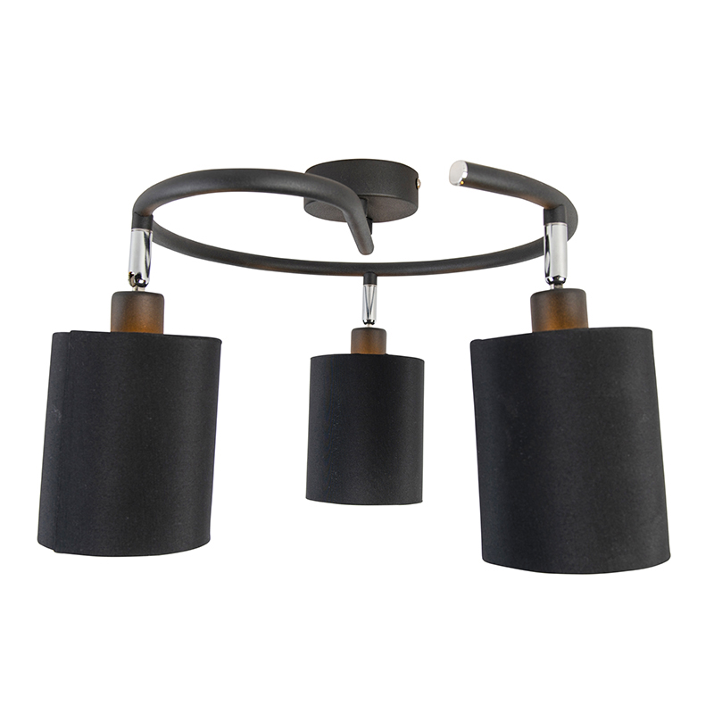 Smart Modern Ceiling Light Black Incl. 3 WiFi B35 - Lofty