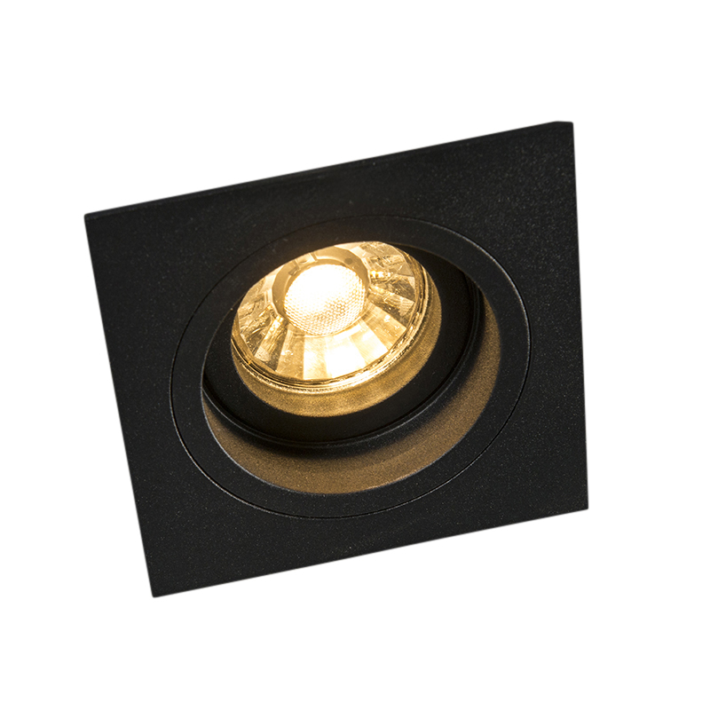 Faretto da incasso smart nero quadrato con Wifi GU10 - Chuck
