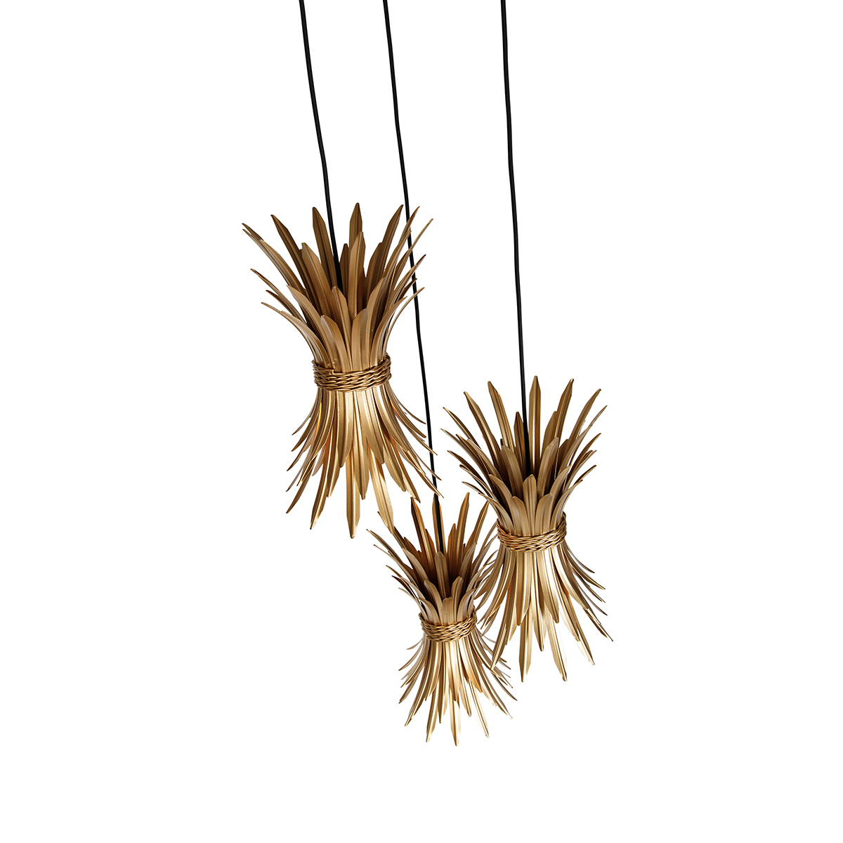 Suspension Art Déco dorée 3 lumières - Wesley