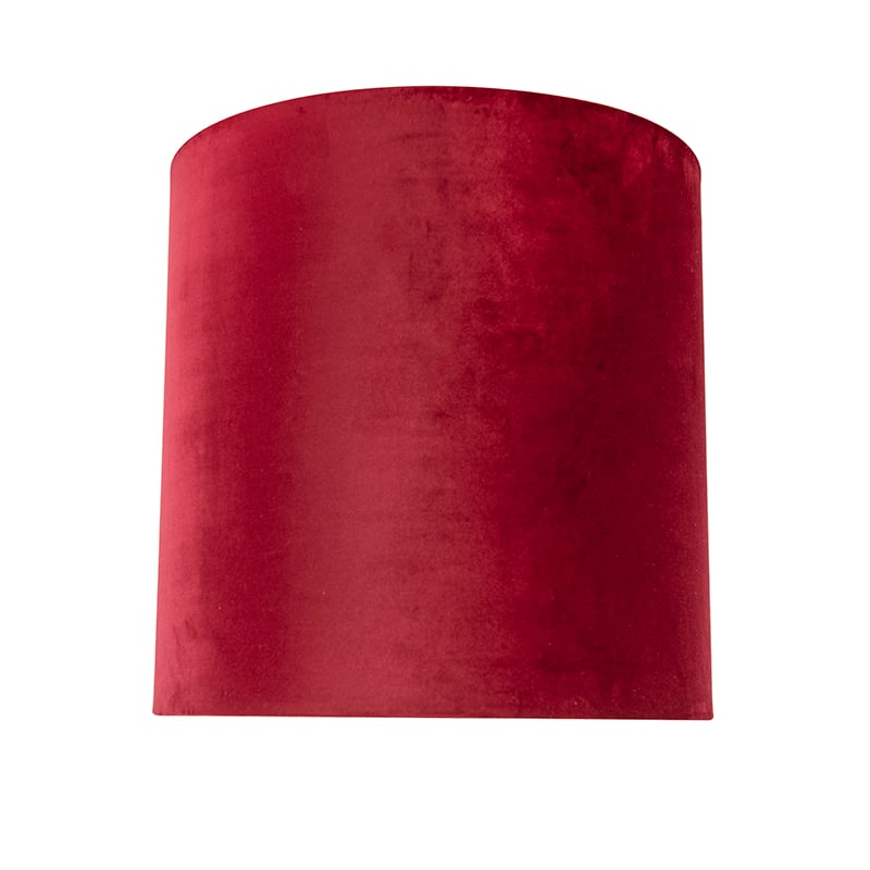 Velvet Lampshade Red 40/40/40 with Gold Interior