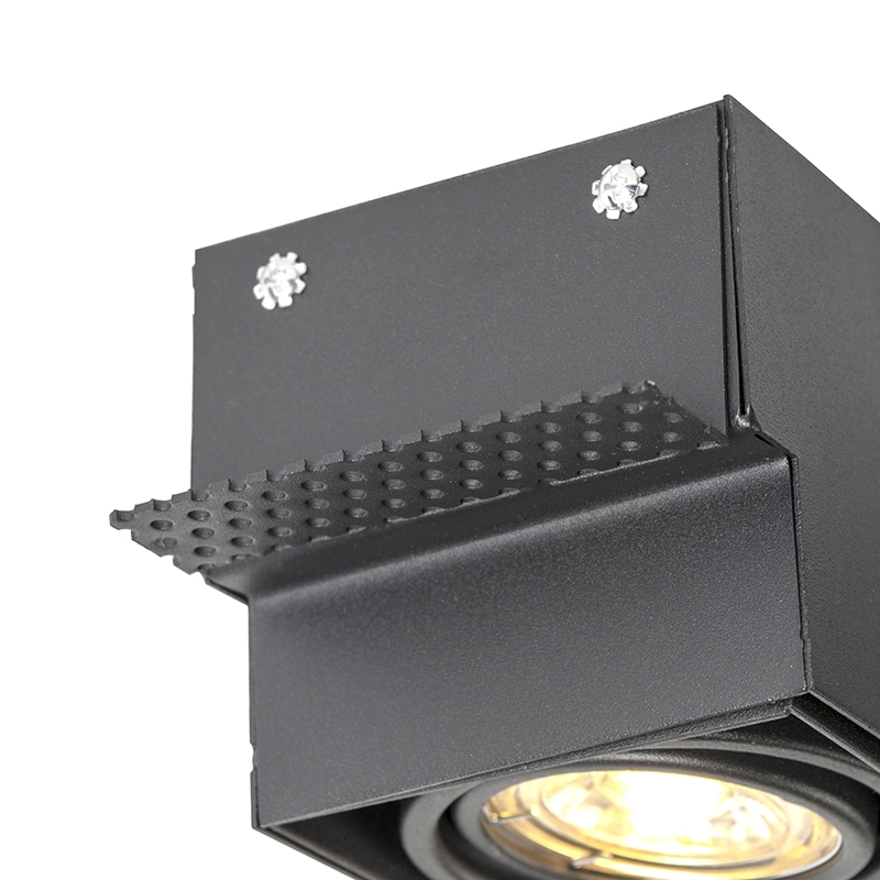 Spot encastré noir GU10 orientable et inclinable sans bordure - Oneon