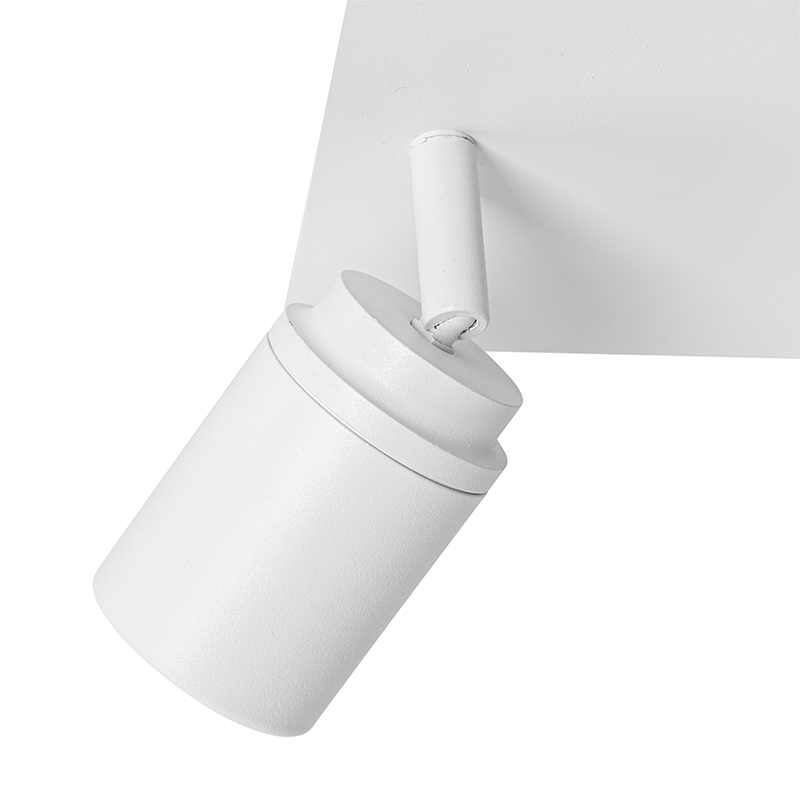 Foco moderno de baño blanco cuadrado 2-luces IP44 - Ducha