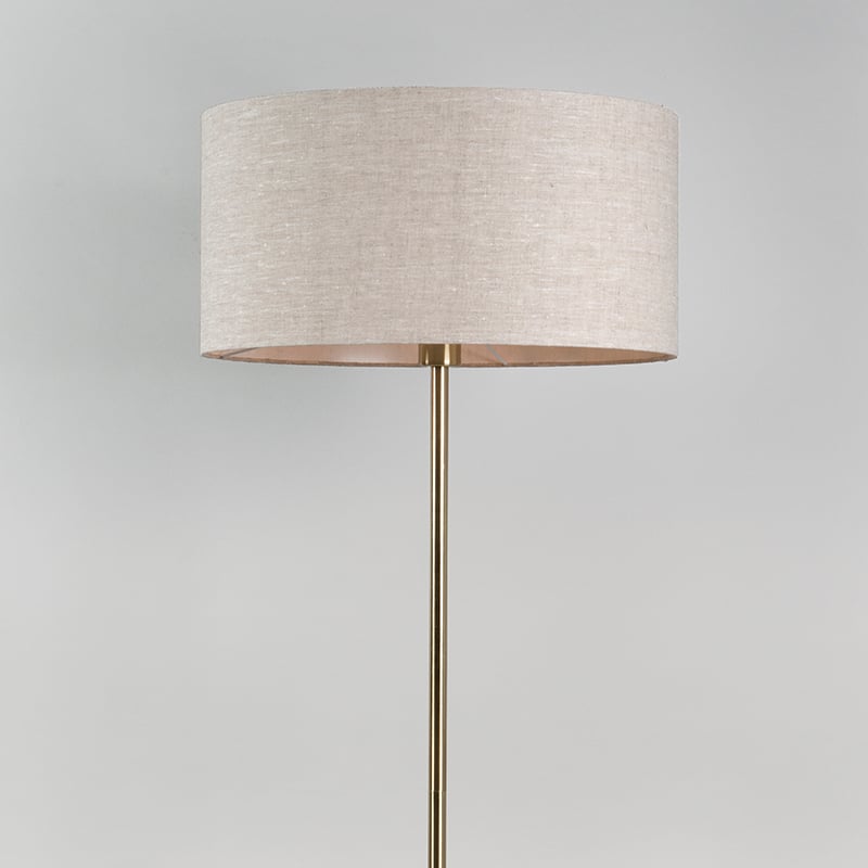 Lampadaire en laiton avec abat-jour gris 50 cm - Kaso