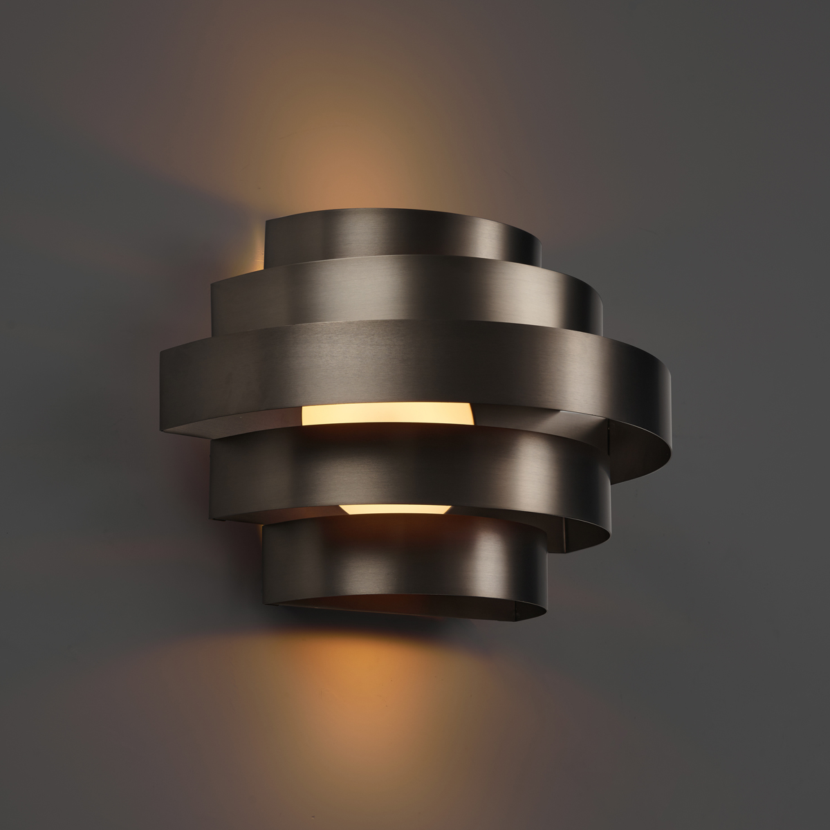 Lámpara de pared moderna color bronce de cañón con LED regulable en 3 pasos - Lines