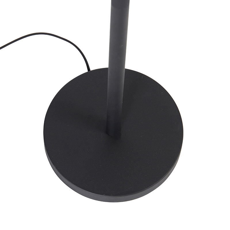 Klassische Stehlampe schwarz mit Gold und Leselicht - Retro