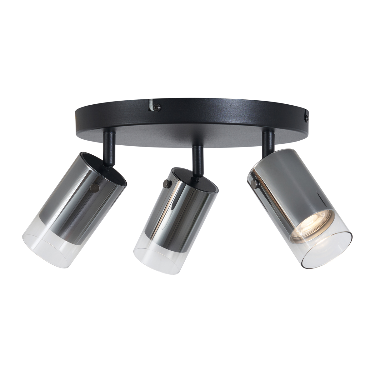 Foco de techo gris plomo redondo 3 luces giratorio y ajustable - Drain