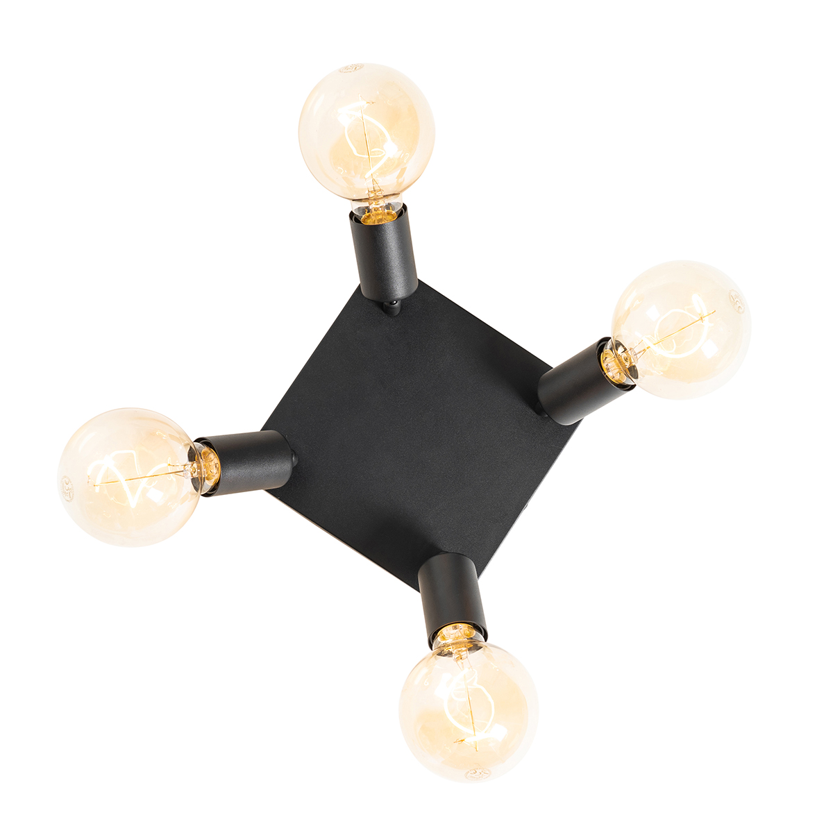 Modern Black Square 4-Light Spotlight - Facil