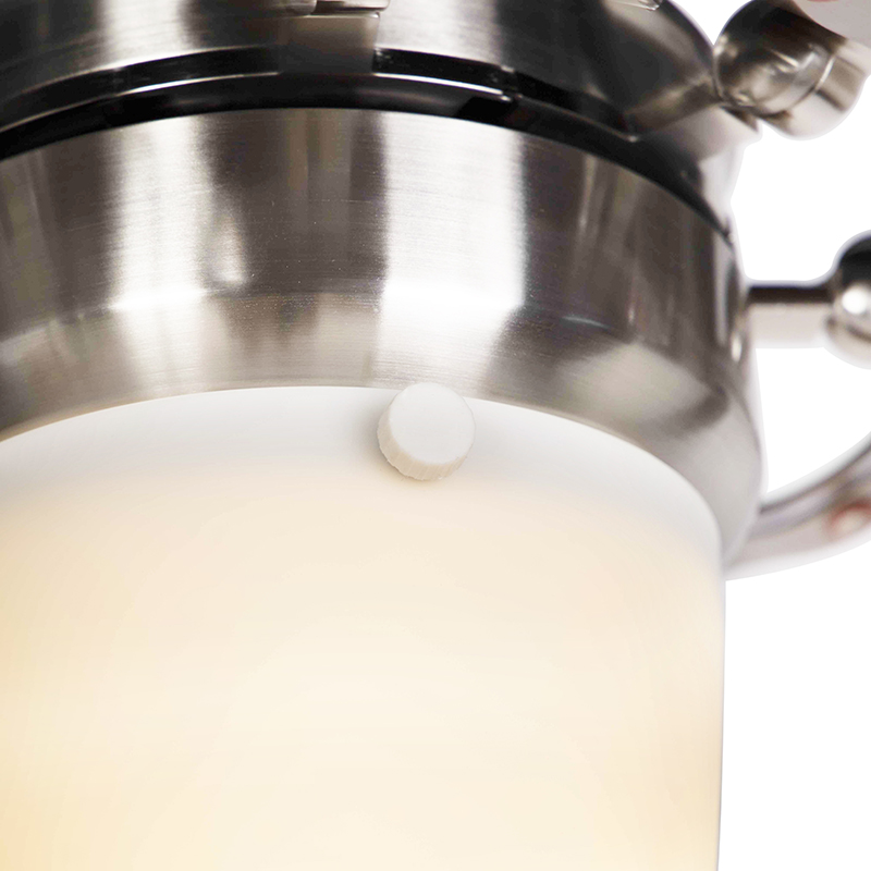 Ventilatore da soffitto argento con telecomando - Wings 42 acciaio