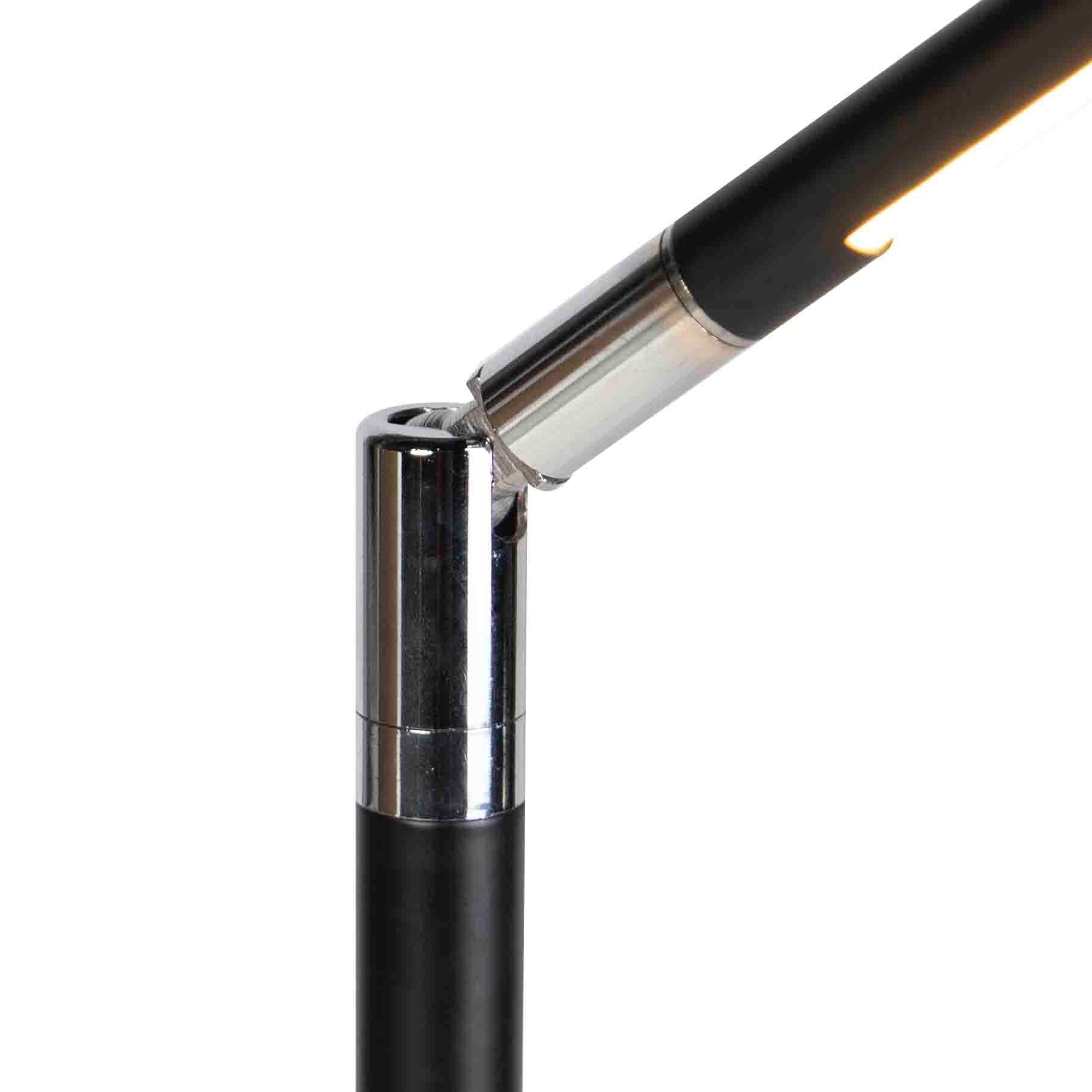 Lámpara de pie moderna negra con LED y dimmer táctil - Berdien