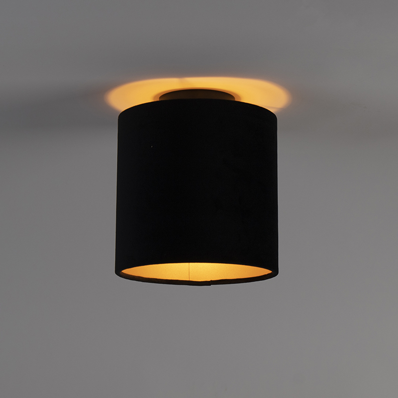 Deckenleuchte mit Schirm schwarz/gold 20 cm - Combi schwarz