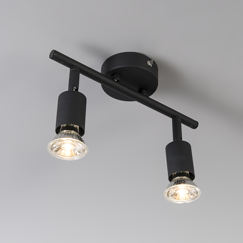 Industrial Spotlight Black Tiltable 2-Light - Jeany