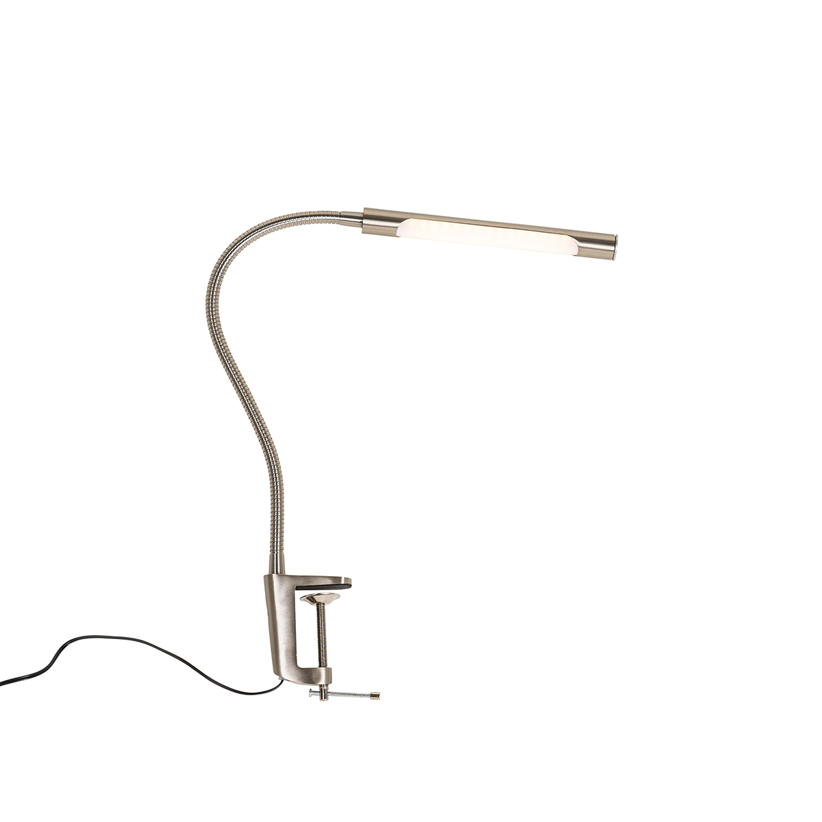 Lampada da tavolo a morsetto in acciaio con LED e dimmer touch - Lionard