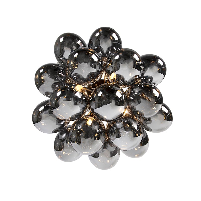 Design Ceiling Light Black with Smoke Glass 4-Light - Uvas