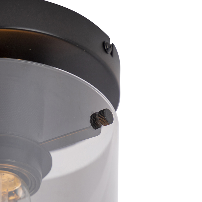 Plafón inteligente negro con cristal ahumado con Wifi ST64 - Dome