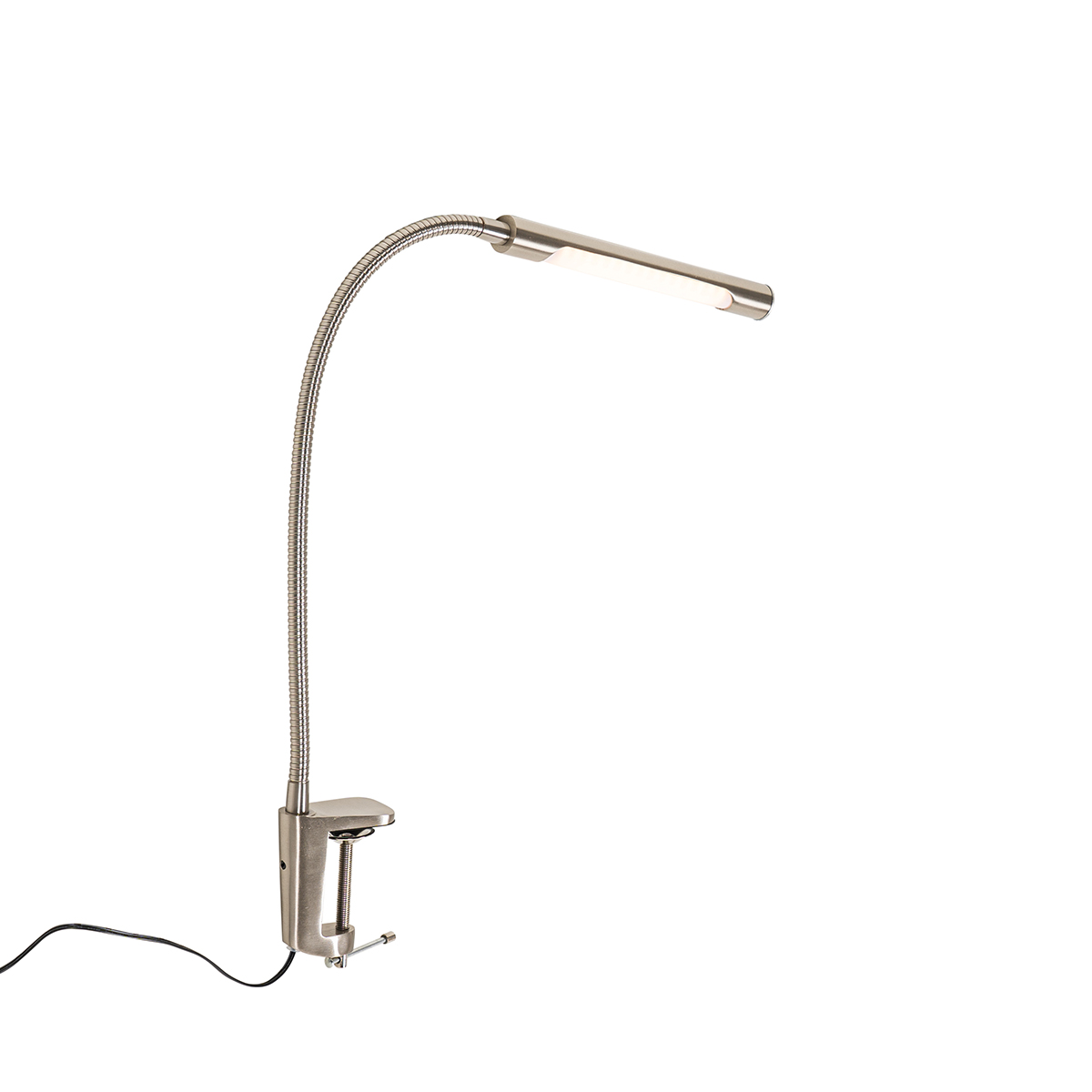 Lampada da tavolo a morsetto in acciaio con LED e dimmer touch - Lionard