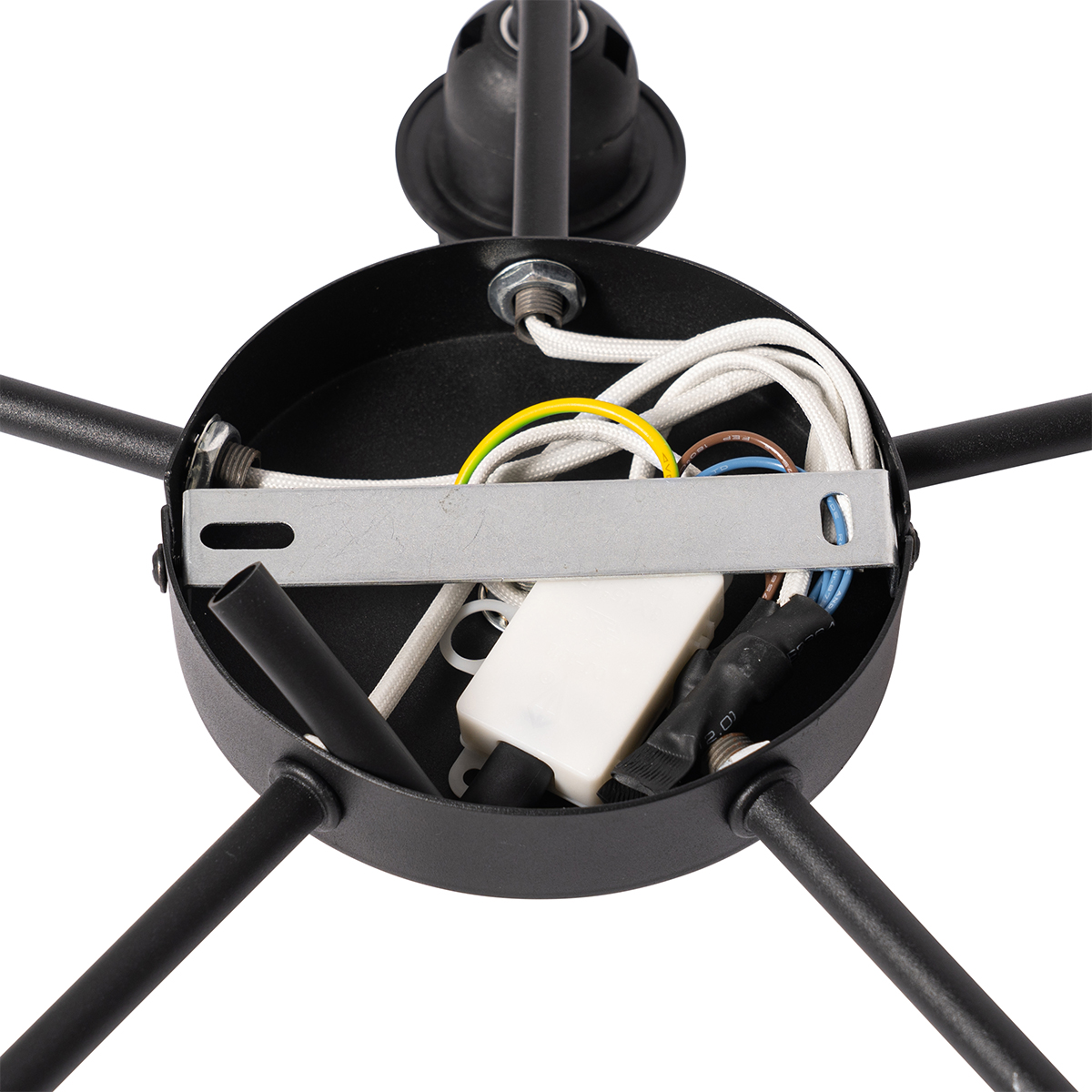 Plafoniera nera con interno dorato 6 luci - Multidrum