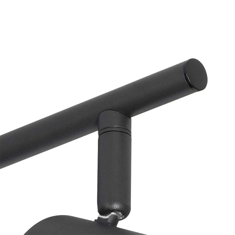 Plafón moderno negro 5 luces regulables cuadrado - Jeana