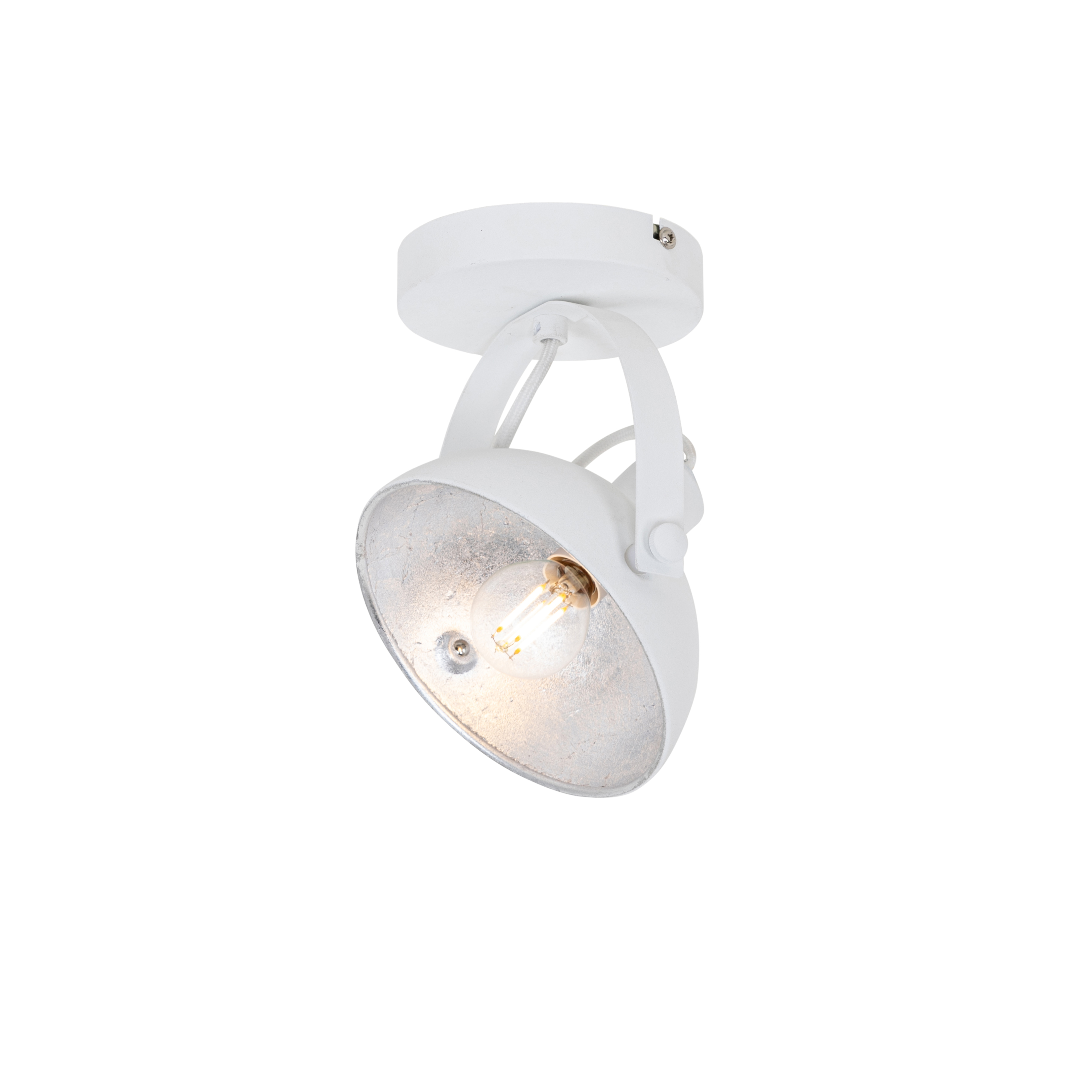Industrial Ceiling Light White with Silver 15 cm Adjustable - Magnax