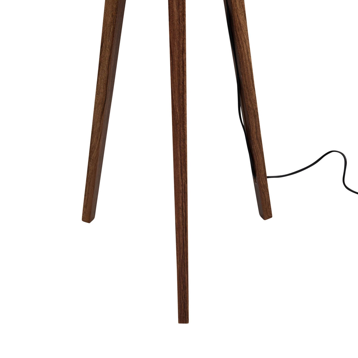 Lampada da terra a treppiede in legno di noce con paralume in velluto bronzo 50 cm - Tripod Classic